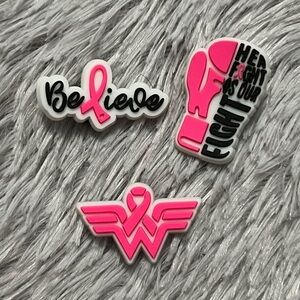 Breast Cancer Croc Charm Set